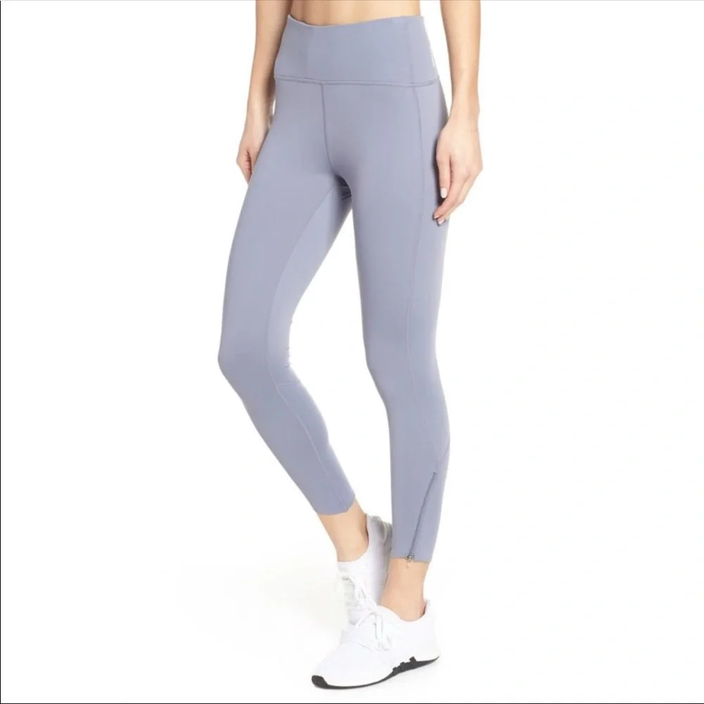 Zella Luella Luxe Lilac Gray High Waist 7/8 Leggings - Picture 1 of 10
